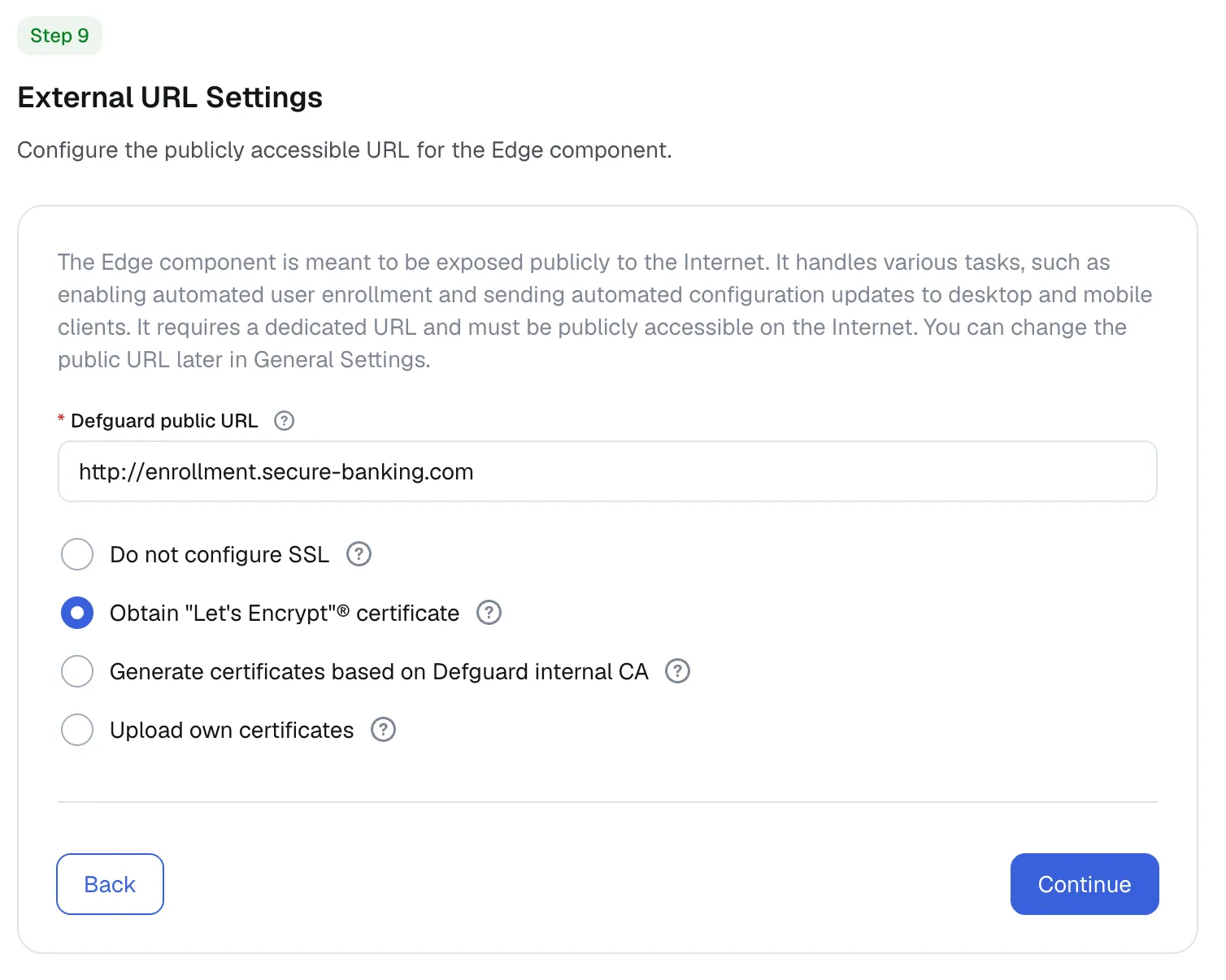 Edge SSL termination options