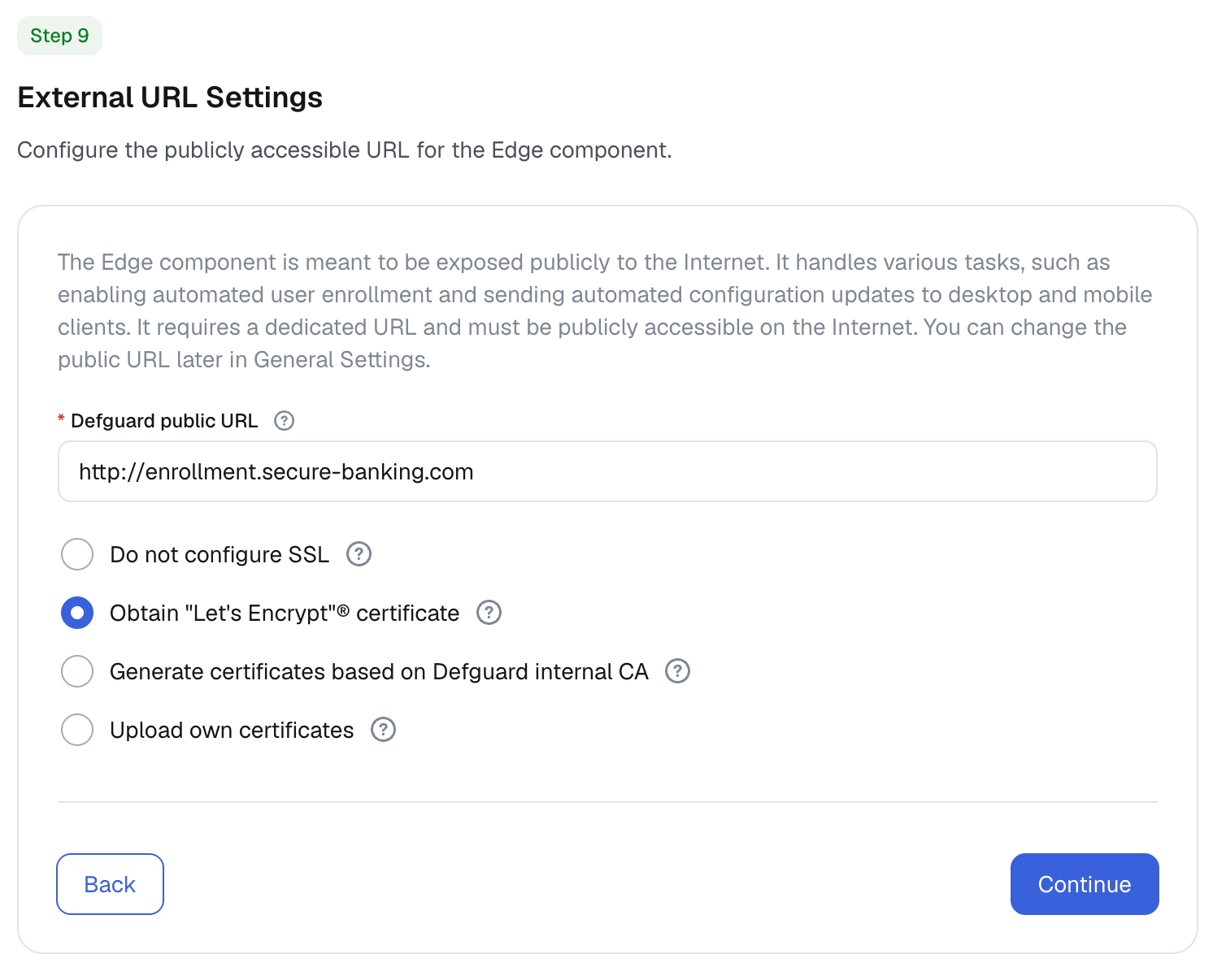 Edge SSL termination options